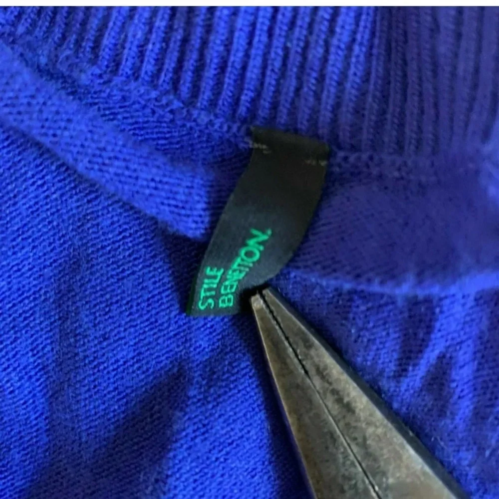 United Colors of Benetton Womens M Blue Soft Sweater Top - Picture 5 of 6